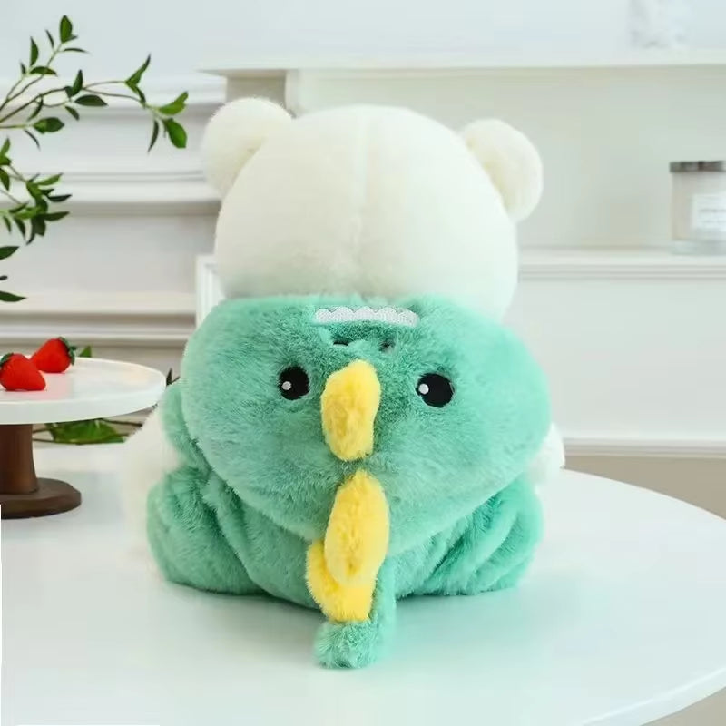 Teddy Bear Cosplay Pig Dinosaur Cute Plush Toy Stuffed Cartoon Animsl Detachable Hat Brown Bear Plushie for Kids Birthday
